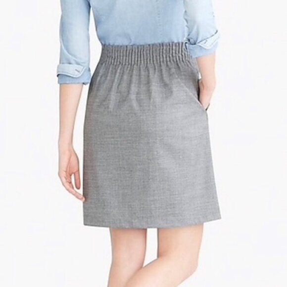 J. CREW LINED GRAY SIDEWALK SKIRT WITH GATHERED ELASTIC WAIST, SIZE 4, WOMENS - Picture 7 of 7